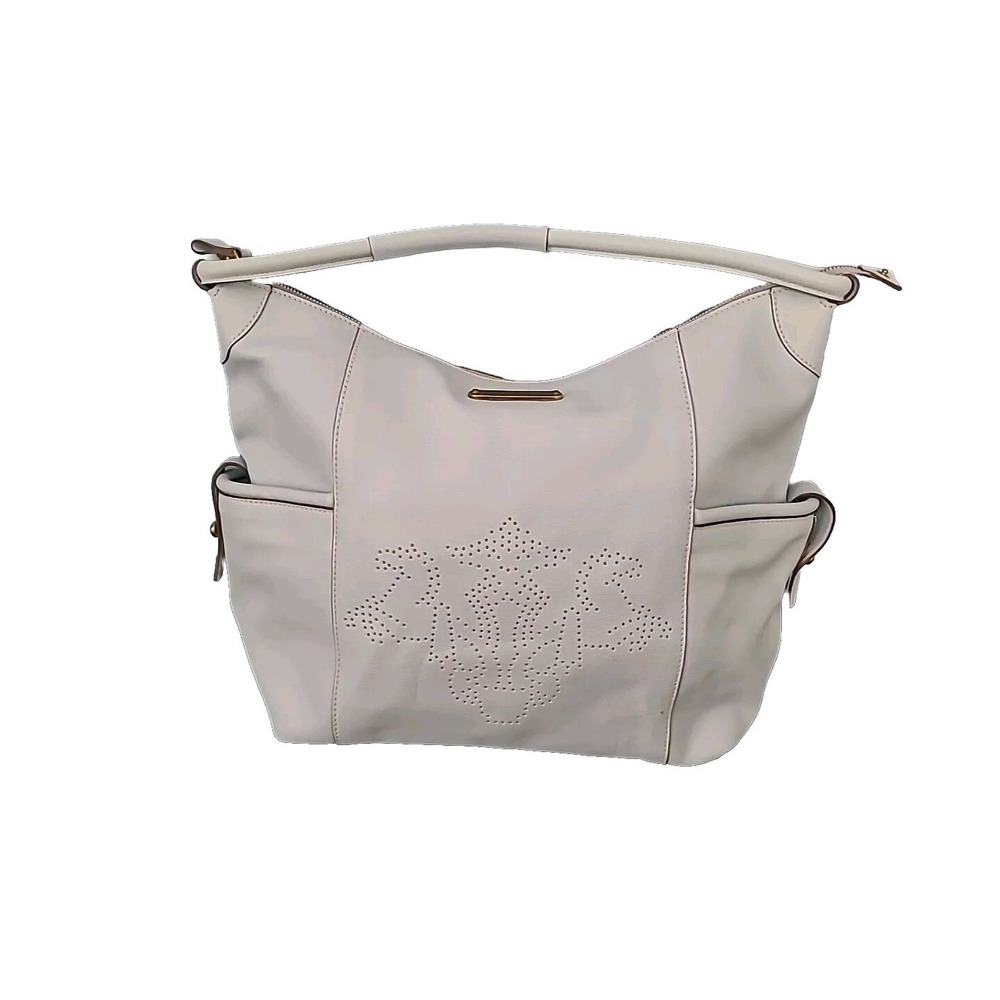 Prix De Dressage Light Blue Leather Embossed Handbag Purse Tote